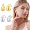 New Water Drop Stainless Steel Stud Earrings For Women Teardrop Droplet Hollow Gold Color Waterproof Charm  Hypoallergenic