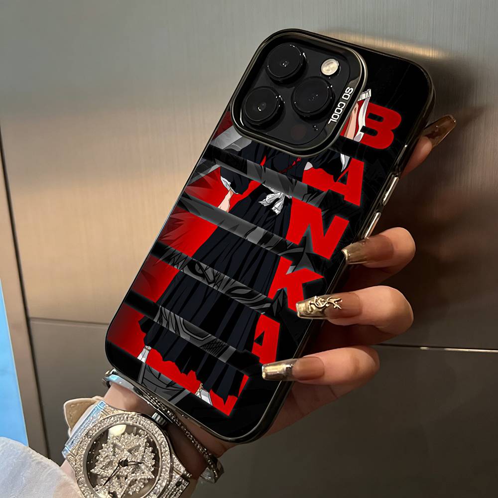 

B-Bleach- anime Ichigo Kurosaki Phone Case For iPhone 17,16,15,14,13,12,11 Plus Pro Max Colored Silver Phone Case iPhone13ProMax