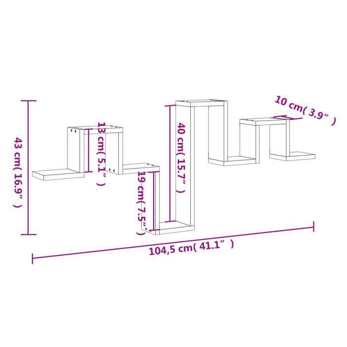 VidaXL Wall Shelf White 104.5x10x43 Cm Engineered Wood, Storage Shelf, Hanging Shelf, Display Shelf, 840723