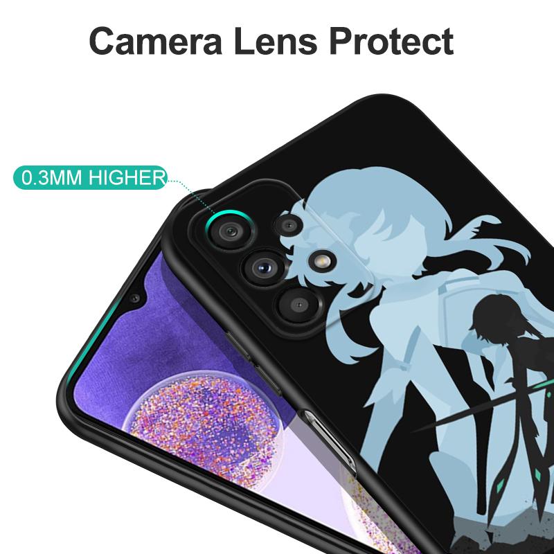 Black Tpu Case For Vivo Y30 Y30G Y31 Y53S Y33 Y33S Y33T Y67 Y51 Y51S Y51A 2021 2022 2020 4G 5G Genshin Impact Anime