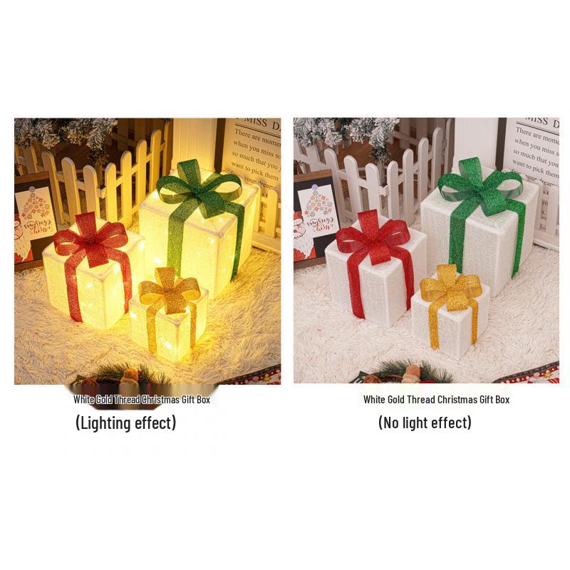 Cross-Border Christmas Luminous Gift Box Set: Outdoor Decorative Lights for Courtyard & Mall Display