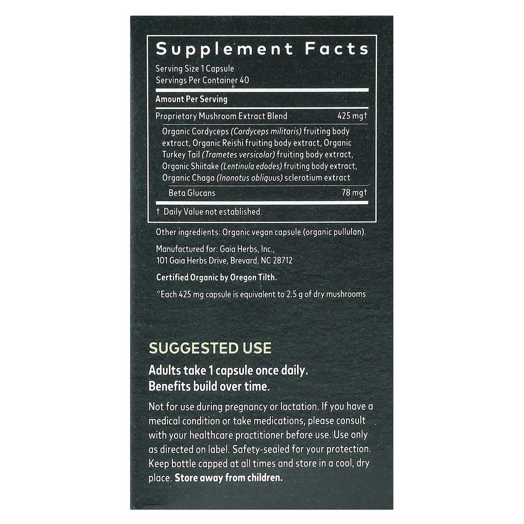 Immune Boosting Mushroom Blend, 40 Veggie Capsules