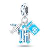 New Copper Travel Collection Airplane Charm Bead Charms Pendant Bead Compatible With Authentic Bracelets for Women Do It Yourself Fine Jewellery Gift