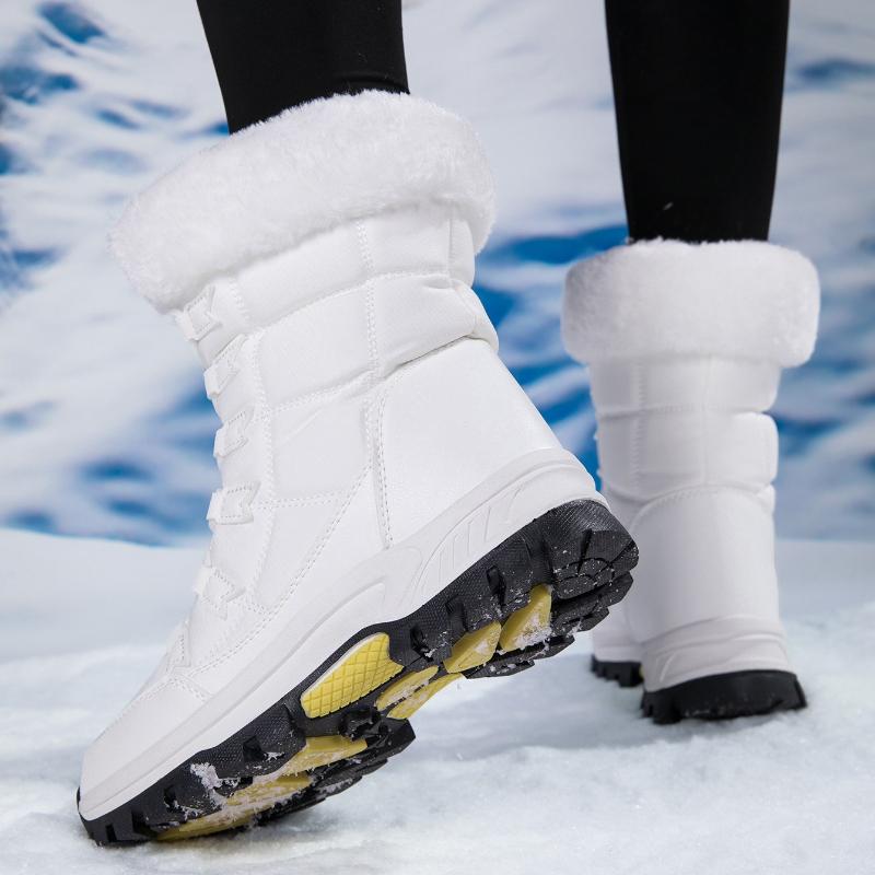Non-slip Snow Boots Women Plush High-top Boots Warm Cotton Shoes Winter Outdoor Sneakers for Hiking Walking