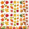 Window Wall Sticker DIY Home Decor Double Side Printing No Glue Autumn Maple Leaves Wall Art PVC Sticker Decals for Glass Door