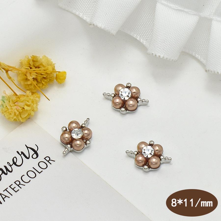 Baroque Pearl & Rhinestone Nail Art Zirconia Decorations