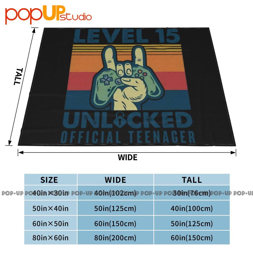Birthday Level 15 Unlocked Teenager Style Gaming Ultra-Soft Blanket Quilt Winter Sofa Cover Bed Covers