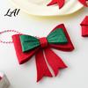Creative Christmas Gift Decorations Bow Ornament Red Green Boot Bowknot Pendant Xmas Tree Handmade Felt Pendants Hanging Decoration for Holiday Home