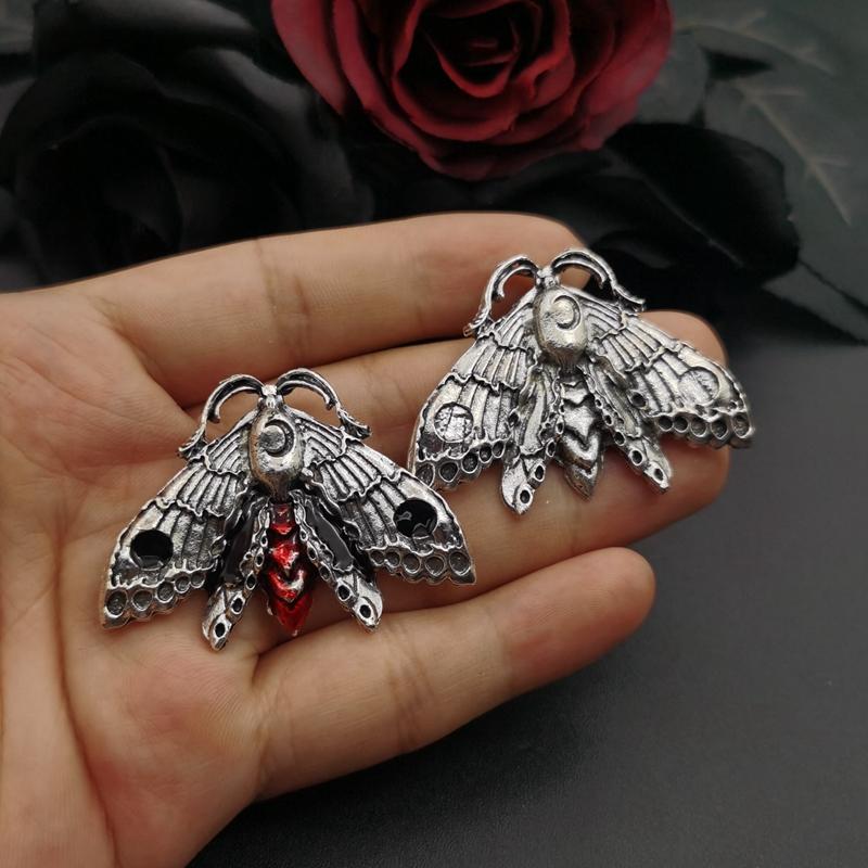 2pcs Big Moth Charm,Wiccan Jewelry Statement Pendant,Small Luna Moth Charms Pendant For Jewelry Making DIY Jewelry Findings