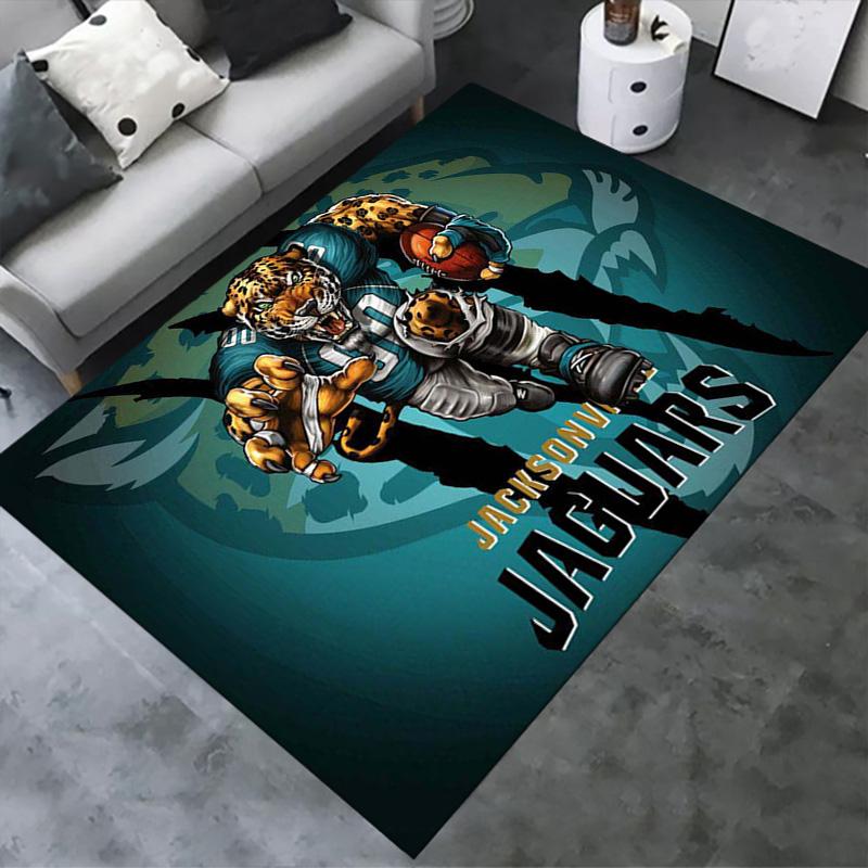 Tappeto Jacksonville Jaguars per Soggiorno Camera da Letto Casa Decorazione Divano, Tappetino Antiscivolo per Giochi Bambini