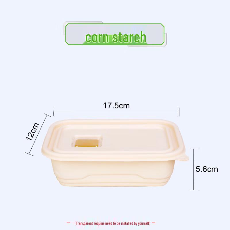 Homeglen Corn Starch Rectangular Disposable Food Containers