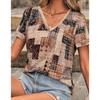 Summer women's short sleeved V-neck T-shirt fashionable