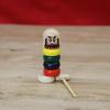 Miniaturní japonská tradiční dřevěná hračka Sada 4 kusů Darumy a (1 Wanage, Kendama, Otoshi, Yo-yo)