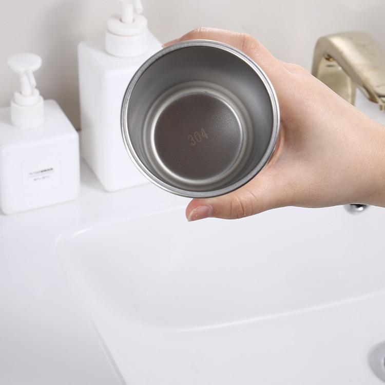 Wash Cup Household Children's 304 Stainless Steel Dental Cylinder Simple Toothbrush Cup Set Couple Brush Cup