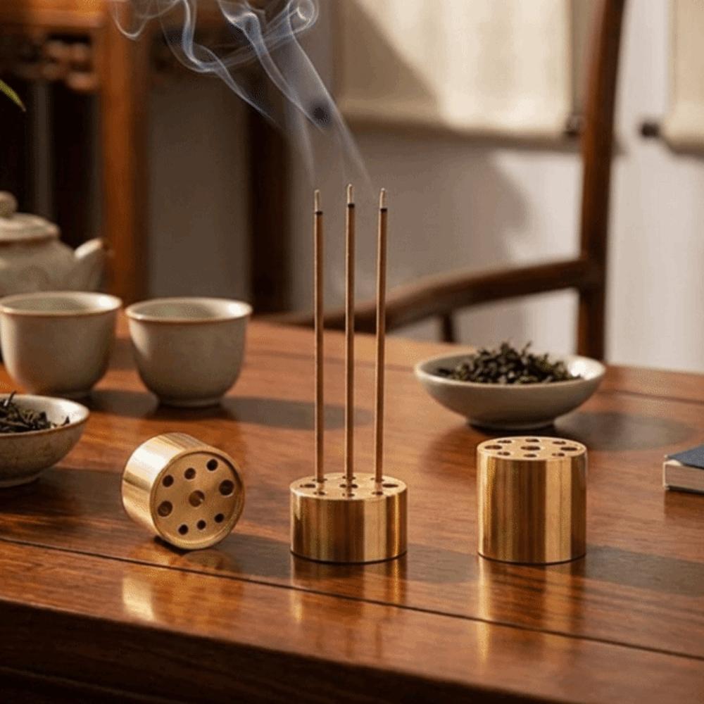 Compact Incense Holder 9 Holes Fragrance Incense Stick Plate Mini Vase Prayer Room
