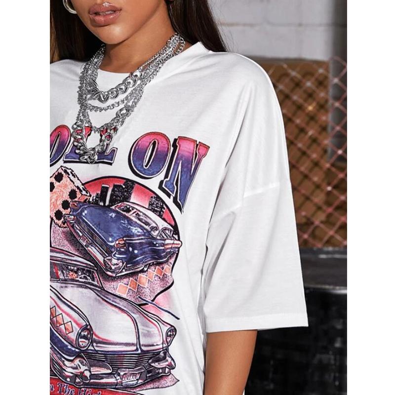 Buy Summer Women Oversized Car Slogan 