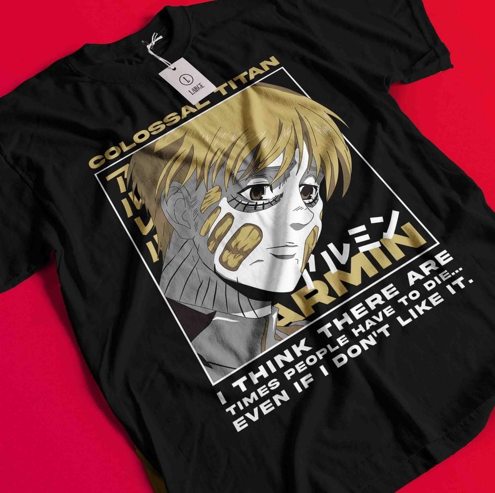 

Attack On Titan Shirt Colossal Armin Tshirt Levi T-Shirt AOT Eren Mikasa Hange AA161 M