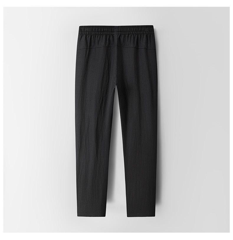 Men's Breathable Lyocell Linen Summer Trousers - Casual, Comfortable, Elastic Waist, Straight Leg, Solid Color.