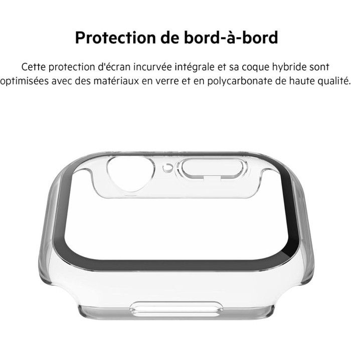 Belkin SCREENFORCE TemperedCurve - Amortisseur Smartwatch - Protecteur D'écran - Polycarbonate, Verre Trempé (9H) - Transparent -