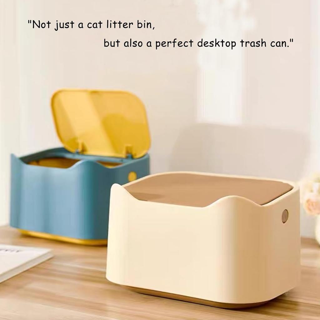 Cat Litter Trash Can Mini Countertop Cat Litter Disposal Bin with Press Type Lid Pet Poop Trash Can