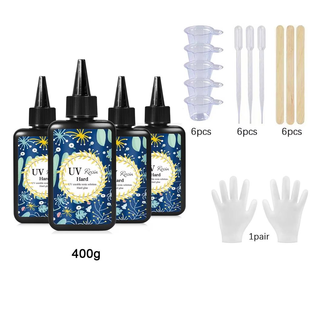 UV Resin Clear, Hard, Upgraded Crystal Clear Epoxy Resin Up Premixed UV Cure Resin For Craft Jewelry Making Resin Craft Casting