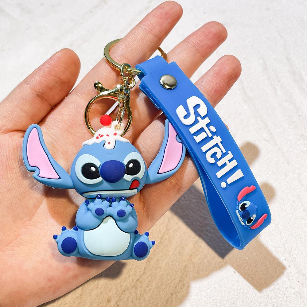 1/6pcs Lilo & Stitch Toys Keychian Anime Stitch Cartoon Keychain Sweet Angel Keychians Women Car Keyring Girl Birthday Gift