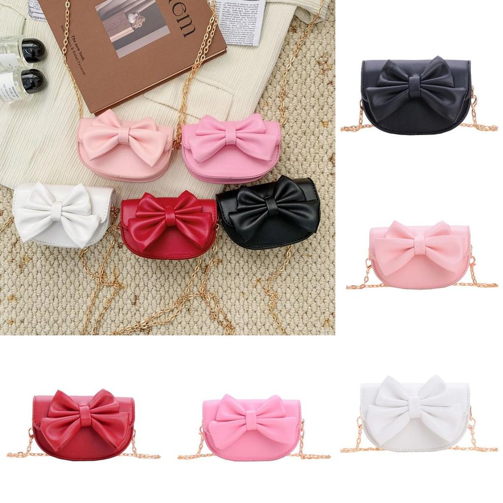 Cute Butterfly Bow Small Crossbody Bag For Kids Girls Boys Pu Material With Stylish Design For Daily Use