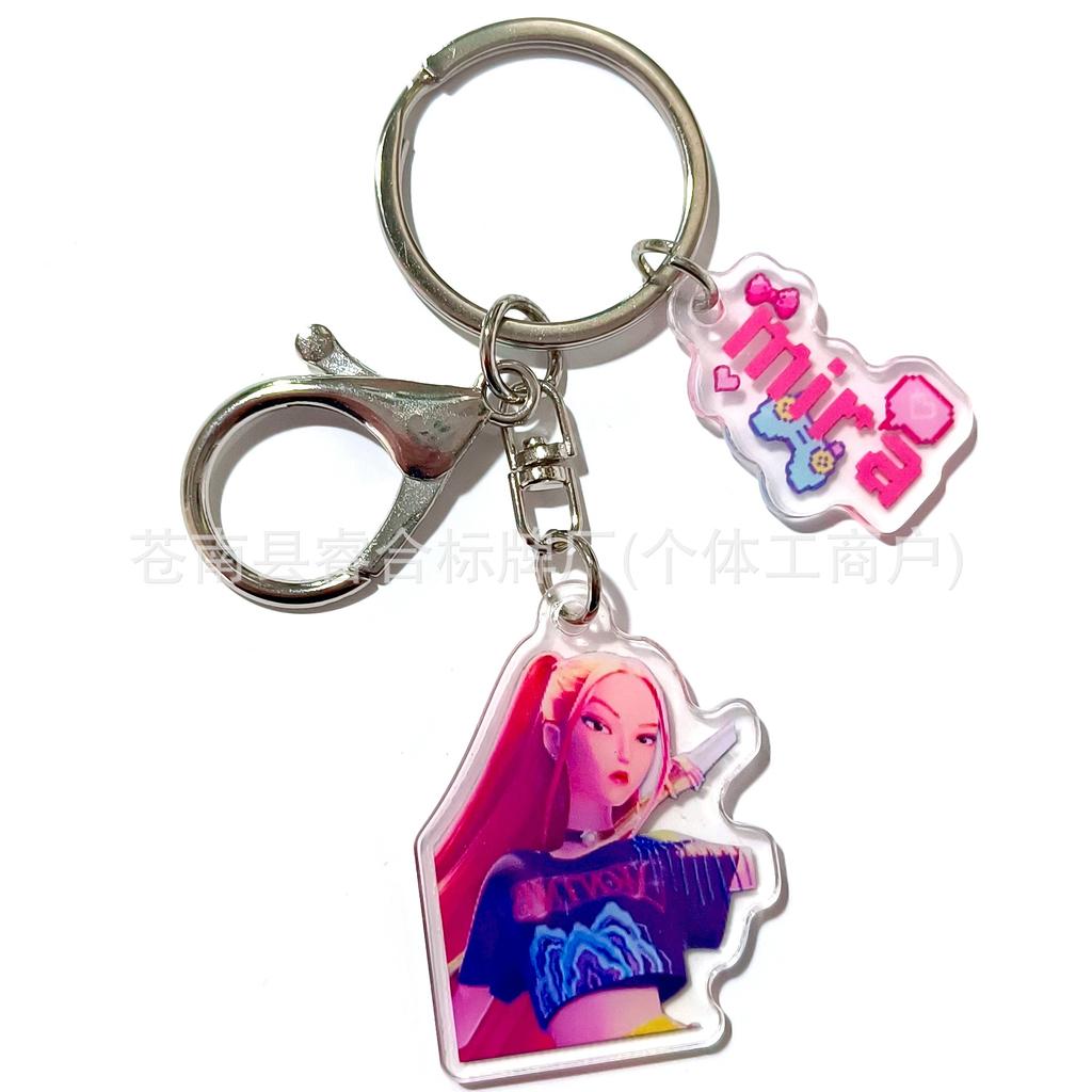 Dämonenjägerin Girlgroup Animation Peripherie Girlgroup Acryl Schlüsselanhänger Zweiteiliges Set Anhänger Schultasche Studentengeschenk