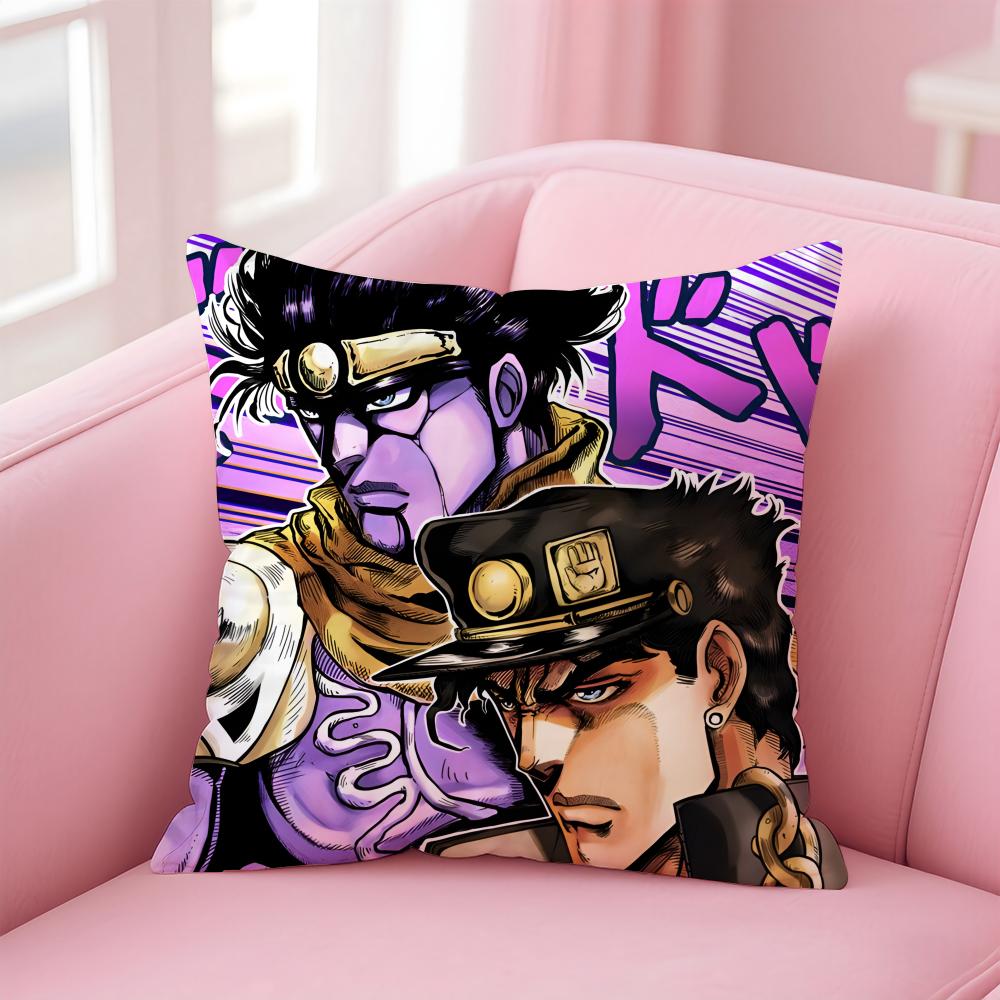 JJoJos Bizarre Adventure Cushion Cover Pillow Case Soft Friendly Fabric  Concealed Zipper