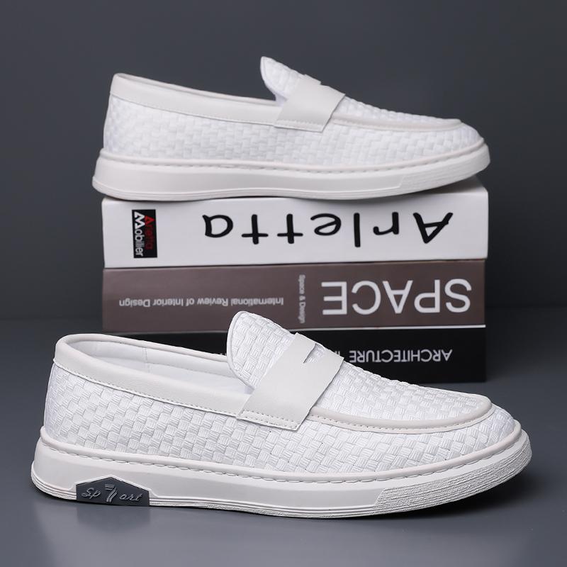 Fashion Designer Brand Men's Loafers Soft Soles Comfortable Commuting Walking Shoes Non Slip Driving Shoes Men's Business Leather Shoes