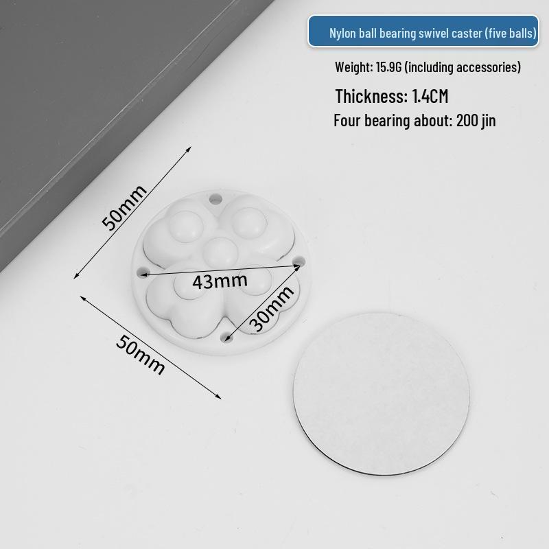 Cicha Samoprzylepna Podstawa Mobilna: Uniwersalne kółko bez wiercenia z pogrubionym łożyskiem kulkowym do użytku domowego