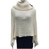 Turtleneck Sleeveless Sweater Button Tassel Women's Cloak Shawl Fashion Sweater