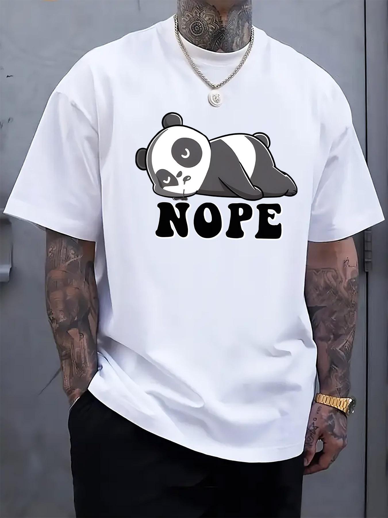 Casual Panda Graphic T-shirt - NOPE Print L