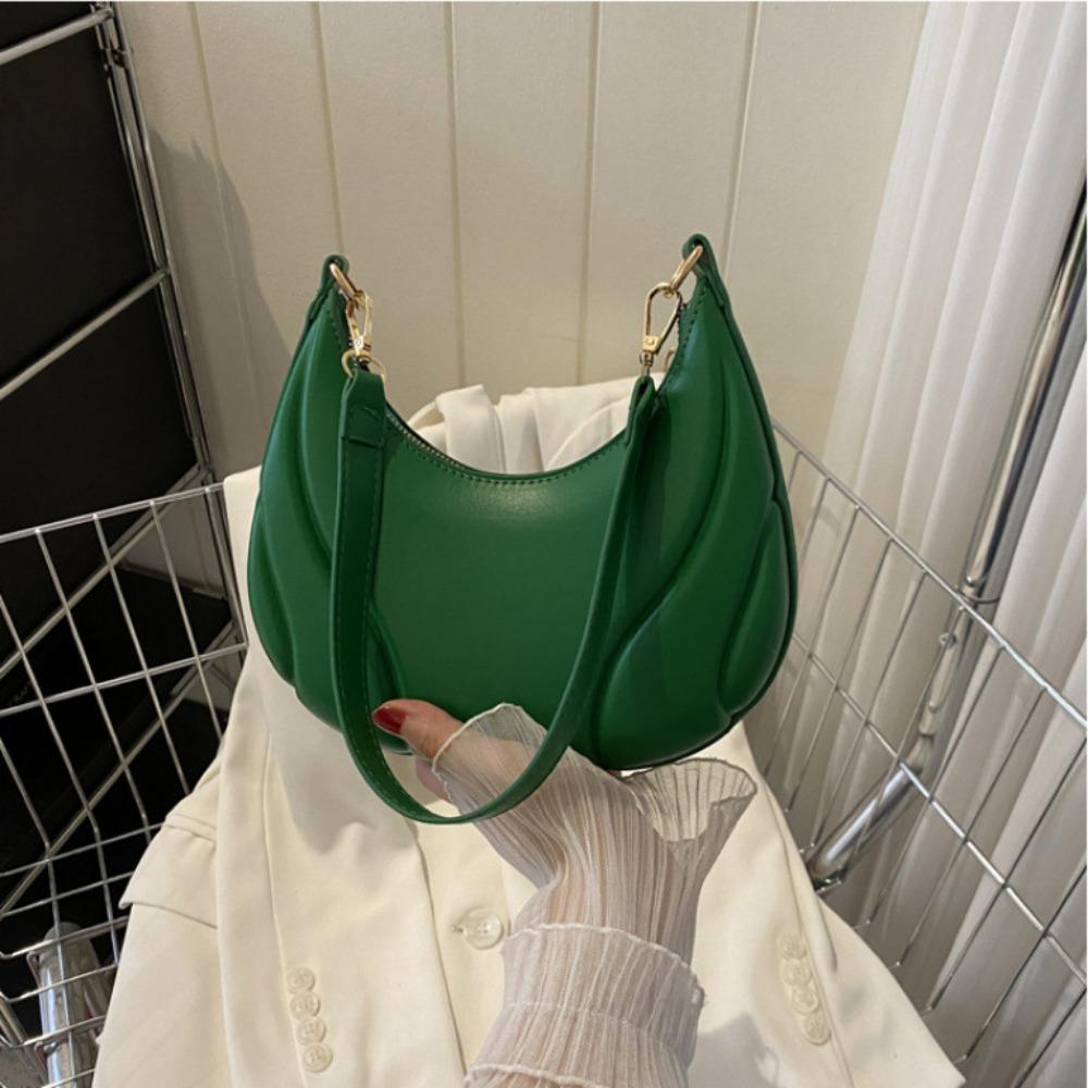 

Tote Pu Leather Handbag Casual Underarm Bag Phone Pouch Crescent Bag Lady