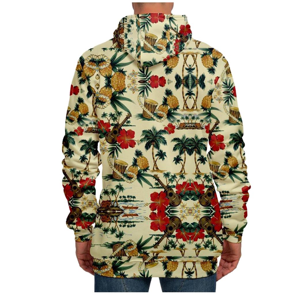 Volný pánský a dámský svetr s dlouhým rukávem a kapucí s módním potiskem