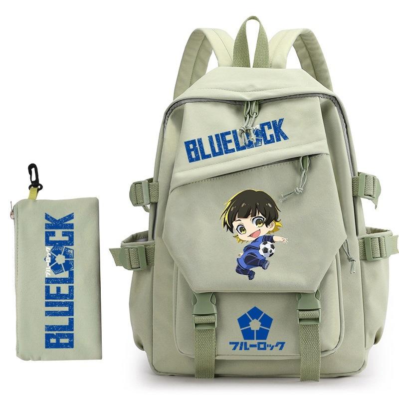 3 Piece School Backpack Set for Students Large Capacity Oxford Cloth Schoolbag with Shoulder Strap and Pencil Case