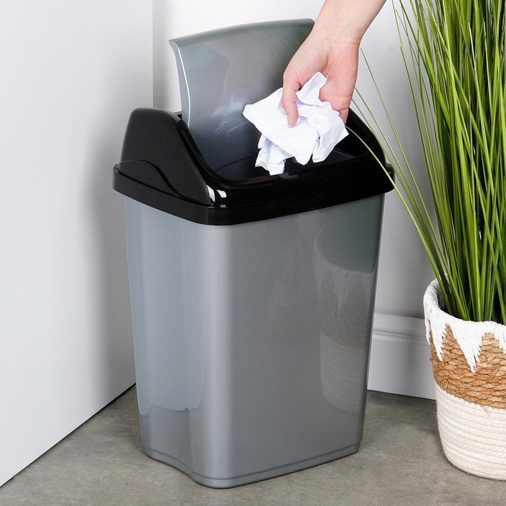 Kosz na Śmieci Odpady Plastikowy Uchylny Biurowy Łazienkowy Kuchenny 16L