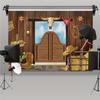 Western Party Supplies Western Theme Cabin Barn Banner Cowboy Decoration Photo Booth Background (Wild West)