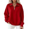 Women's casual and fashionable loose solid color pullover long sleeved sweatshirt