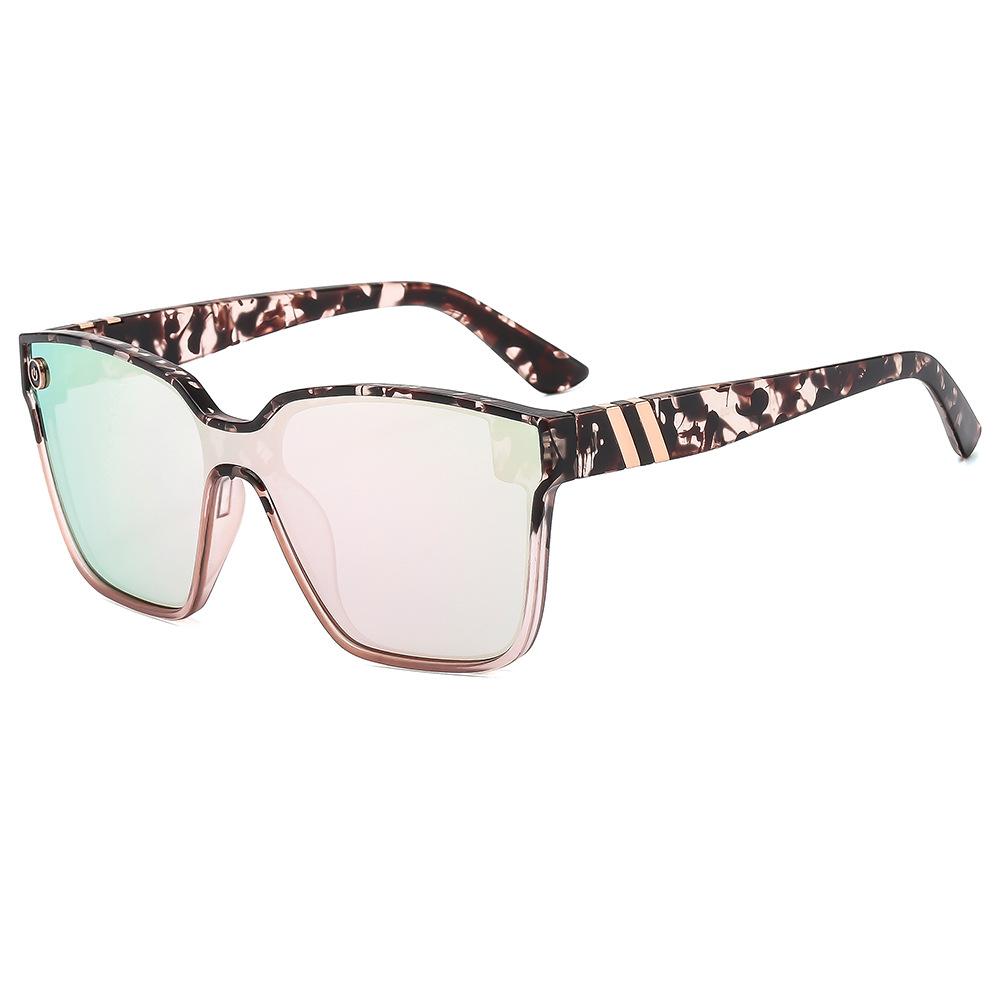 Fashion European and American sunglasses, women's personalized casual one-piece large-frame sunglasses, men's anti-ultraviolet colorful glasses