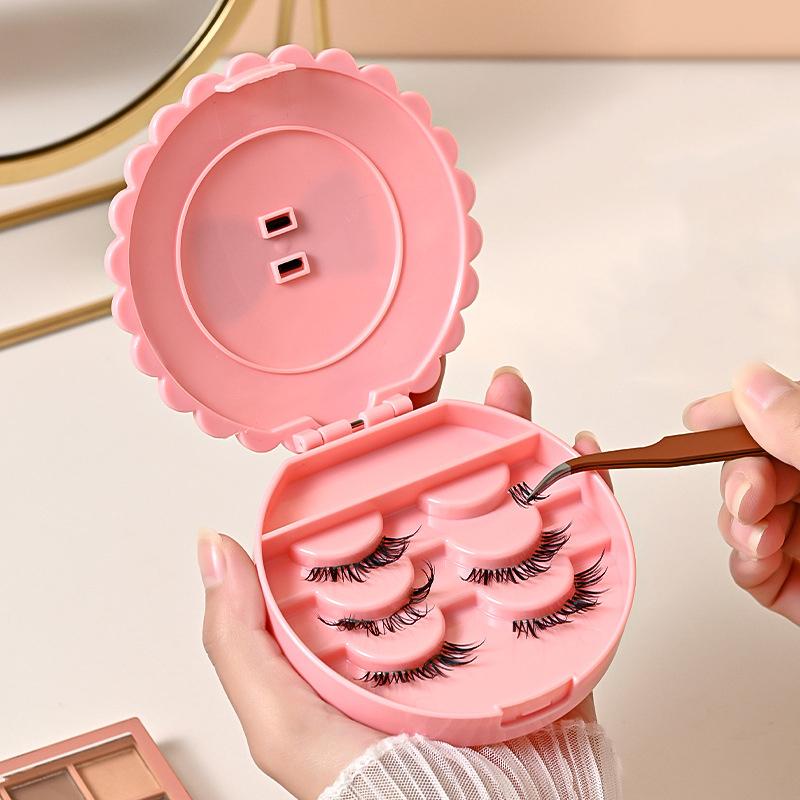 1Pc Mini Fashion Eco-Friendly False Eyelash Storage Box Flower Shape ABS Portable Makeup Tool Organizer Case