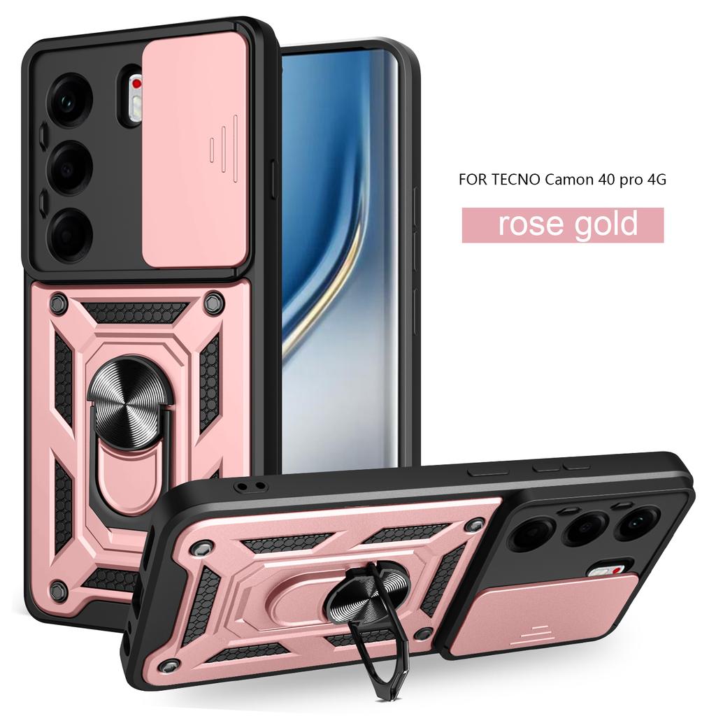 For Tecno Camon 40 Pro Case Camon 40 Cover Camon 40 Pro 5G Magnetic Ring Holder Armor Phone Case Slide Camera Protect Back Cover