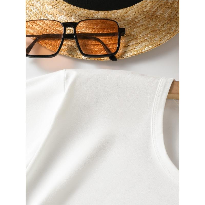 European Size Single-Piece Women'S Short Sleeve T-Shirt | Trendy Art Cat and Dog Print, Breathable High-Stretch Crew Neck