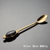 304 Stainless Steel Ceramic Bead Patch Coffee Spoon Gold Colorful Gift Spoon Small Dessert Spoon