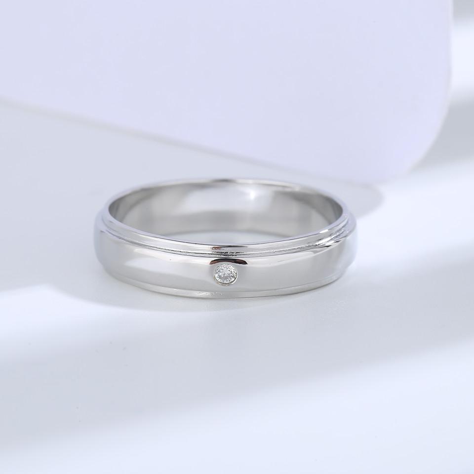 Buyee 925 Sterling Silver Couples Ring White Zircon Wedding Ring Finger for Women Men Classic Engagement Fine Jewelry Circle