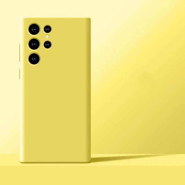 Nové vylepšené pouzdra na telefon z tekutého silikonu pro Samsung Galaxy S24 S23 S22 S21 S20 Ultra Plus A34 A54 5G pouzdro Měkký nárazuvzdorný kryt