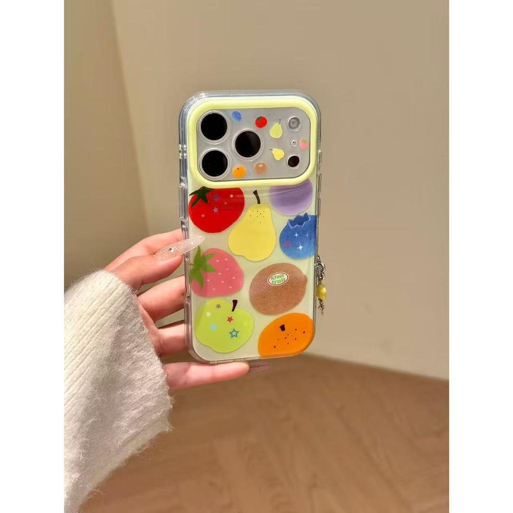 Cure yellow bottom kiwi pear tomato suitable for iphone17promax apple 16 mobile phone case new model