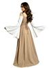 Damen Mittelalter Renaissance Kleid Schulterfrei Glockenärmel Schnürkorsett Vintage Halloween Cosplay Langes Maxikleid