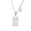 Twelve Constellations Tarot Card Stainless Steel Necklace with Fade-Resistant Pendant