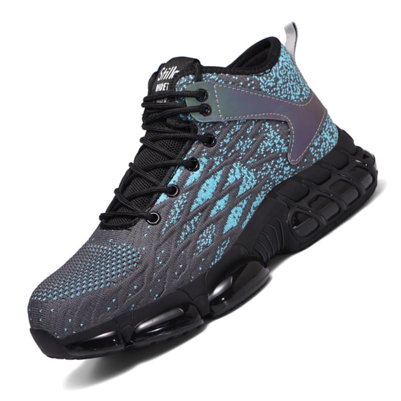 

Новые защитные ботинки, мужские рабочие кроссовки, неразрушимая защитная обувь со стальным носком, мужская обувь с защитой от ударов и проколов 45 синий